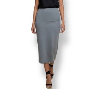 4/$20 Petite Sophisticate Vintage Gray Cotton Midi Pencil Skirt Petite Small